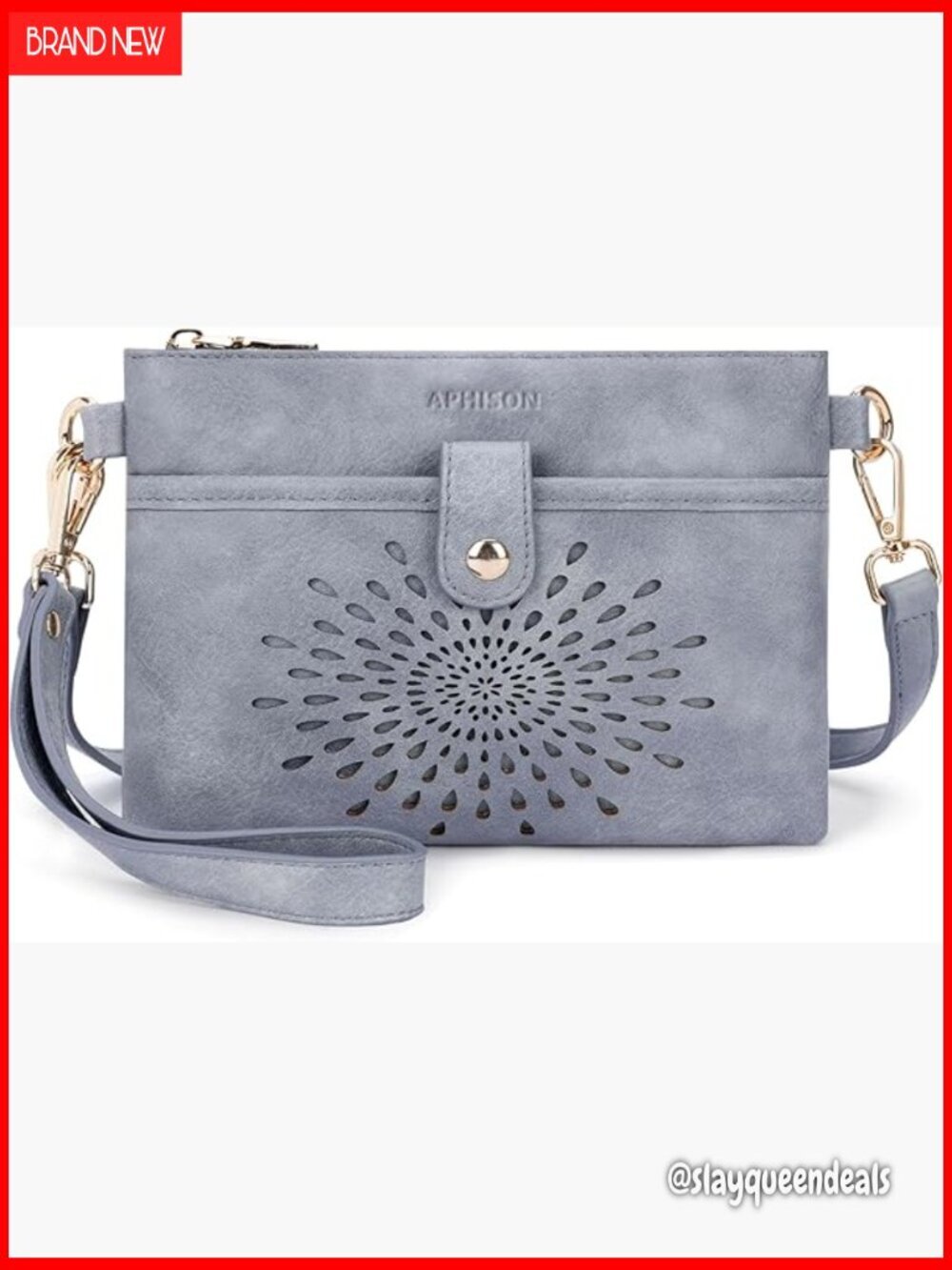 Convertible RFID Wristlet Crossbody Clutch Purse Lightweight PU Leather